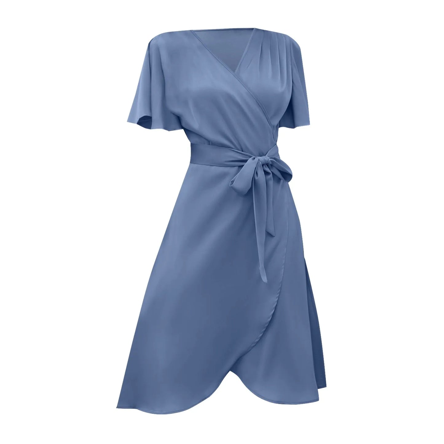 Amarisse – Satin V-Neck Dress