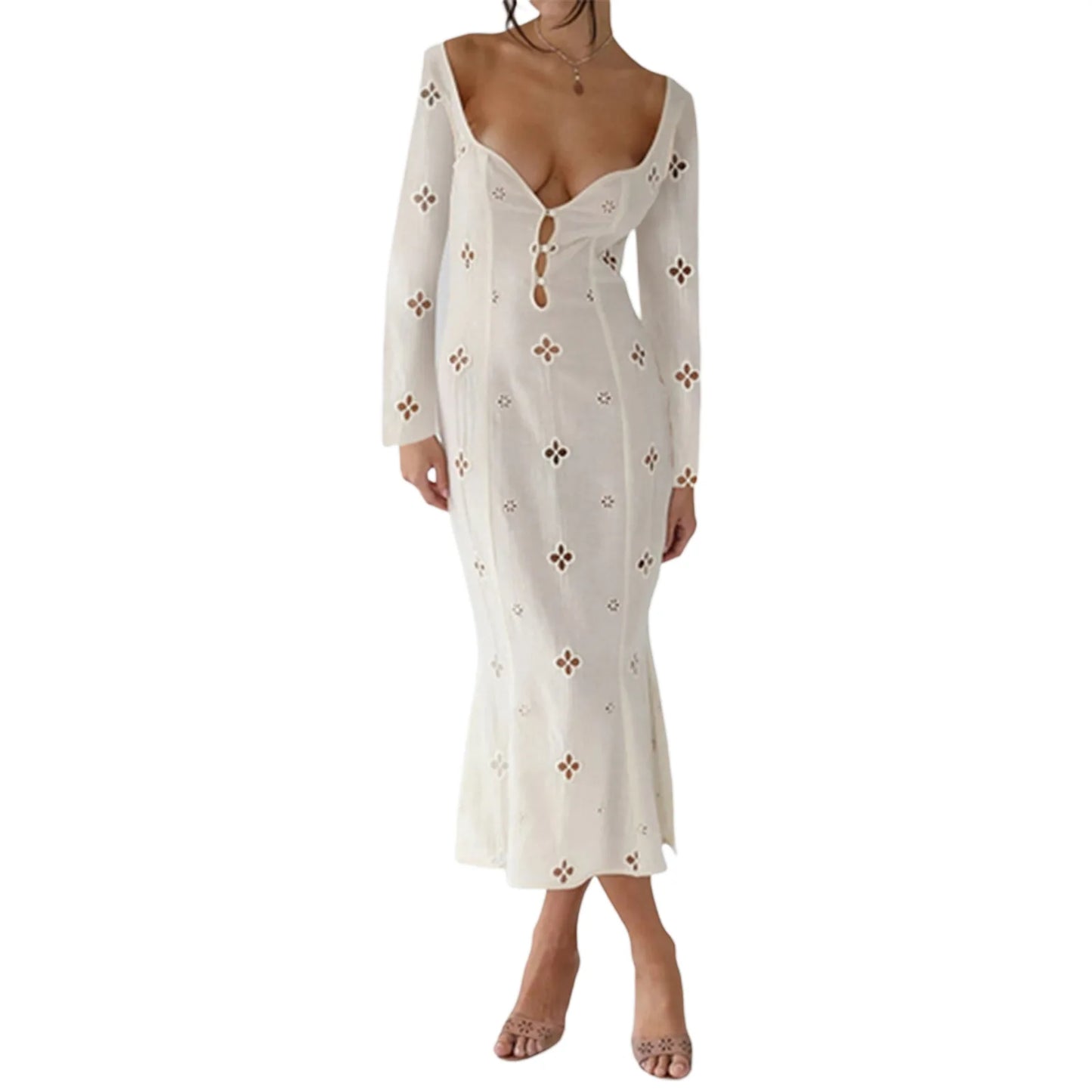 Isolde – Embroidered Bubble-Sleeve Dress