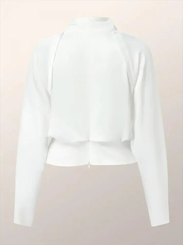 Selène – Pleated V-Neck Blouse