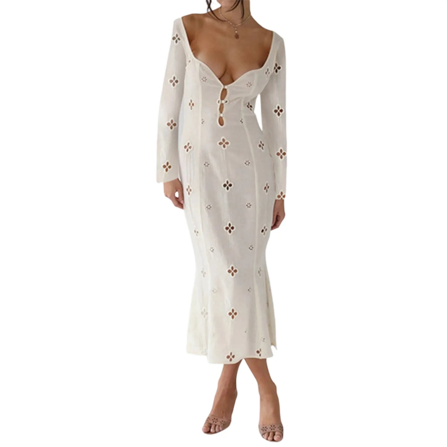 Isolde – Embroidered Bubble-Sleeve Dress