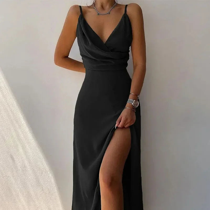 Amara – Printed V-Neck Maxi Dress