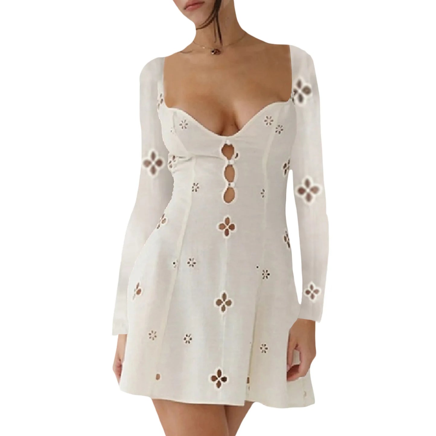 Isolde – Embroidered Bubble-Sleeve Dress