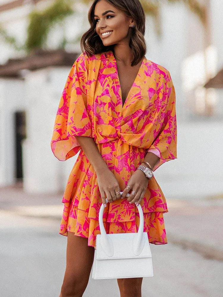 Ismara – Boho Ruffle Mini Dress