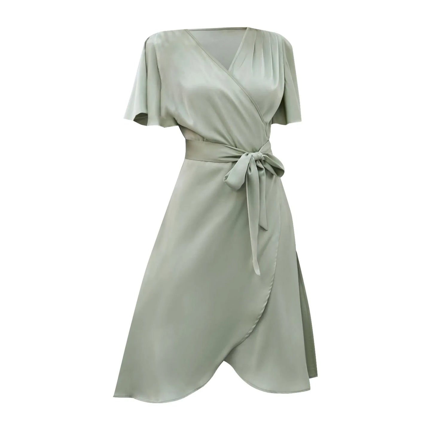 Amarisse – Satin V-Neck Dress