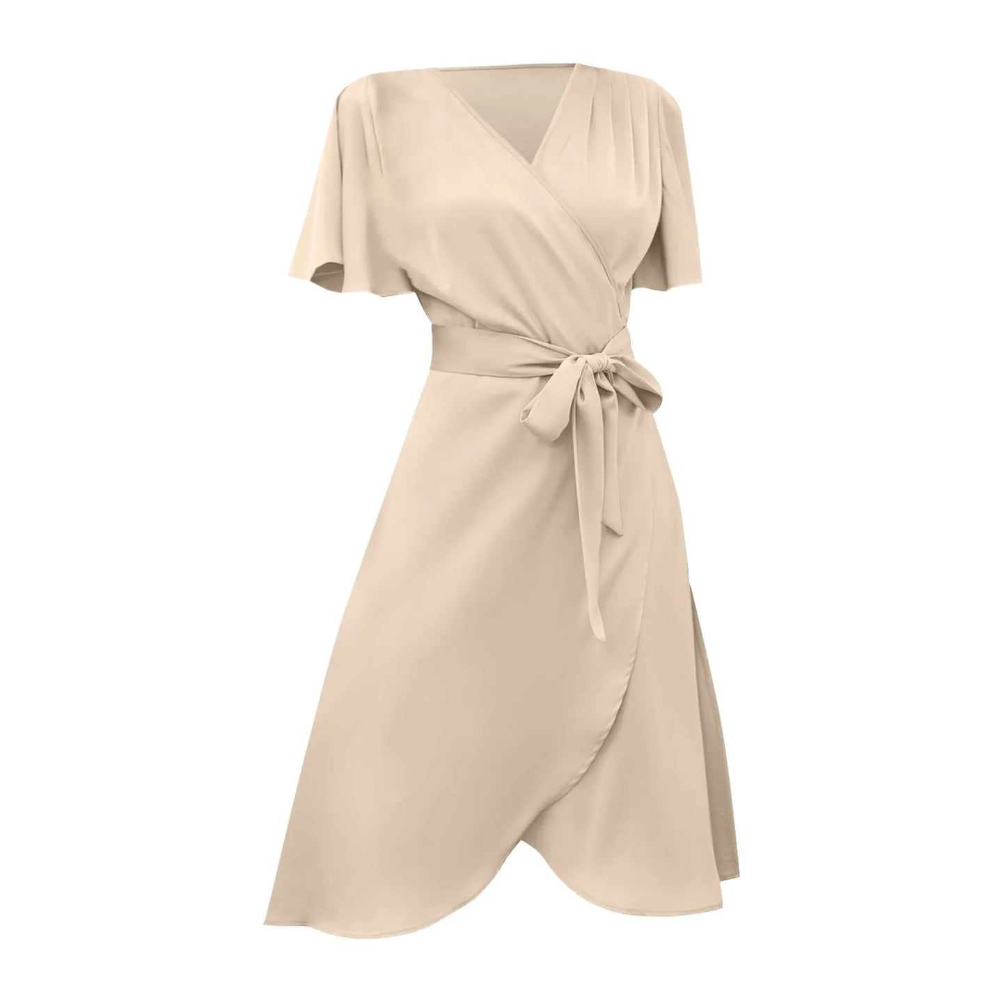 Amarisse – Satin V-Neck Dress