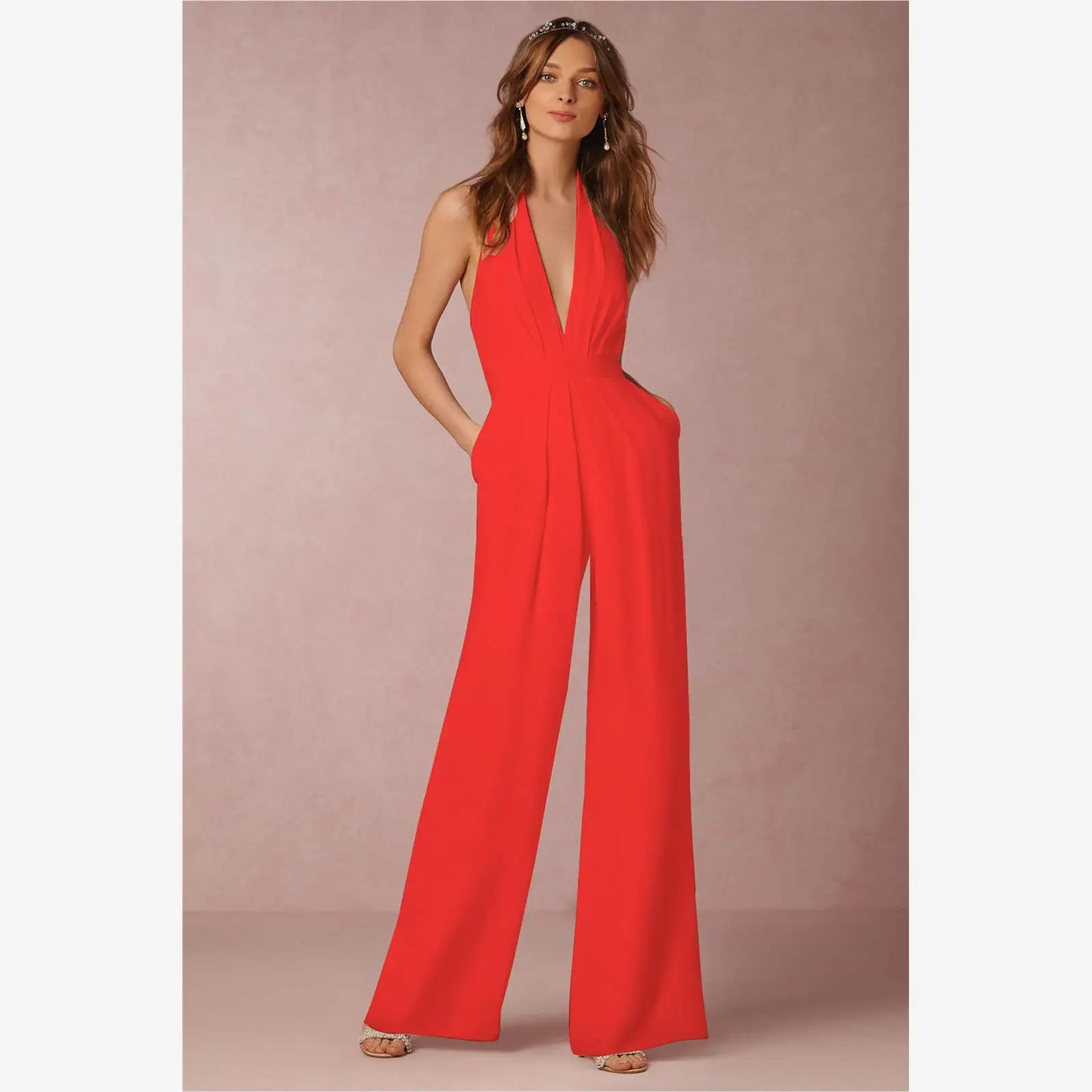 Marenne – Asymmetric Flared Jumpsuit