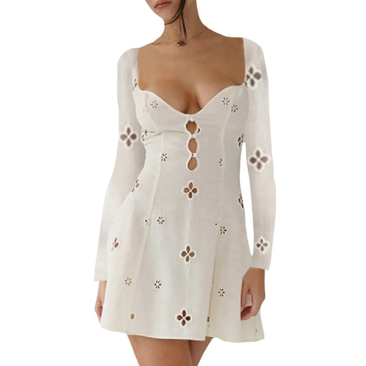 Isolde – Embroidered Bubble-Sleeve Dress
