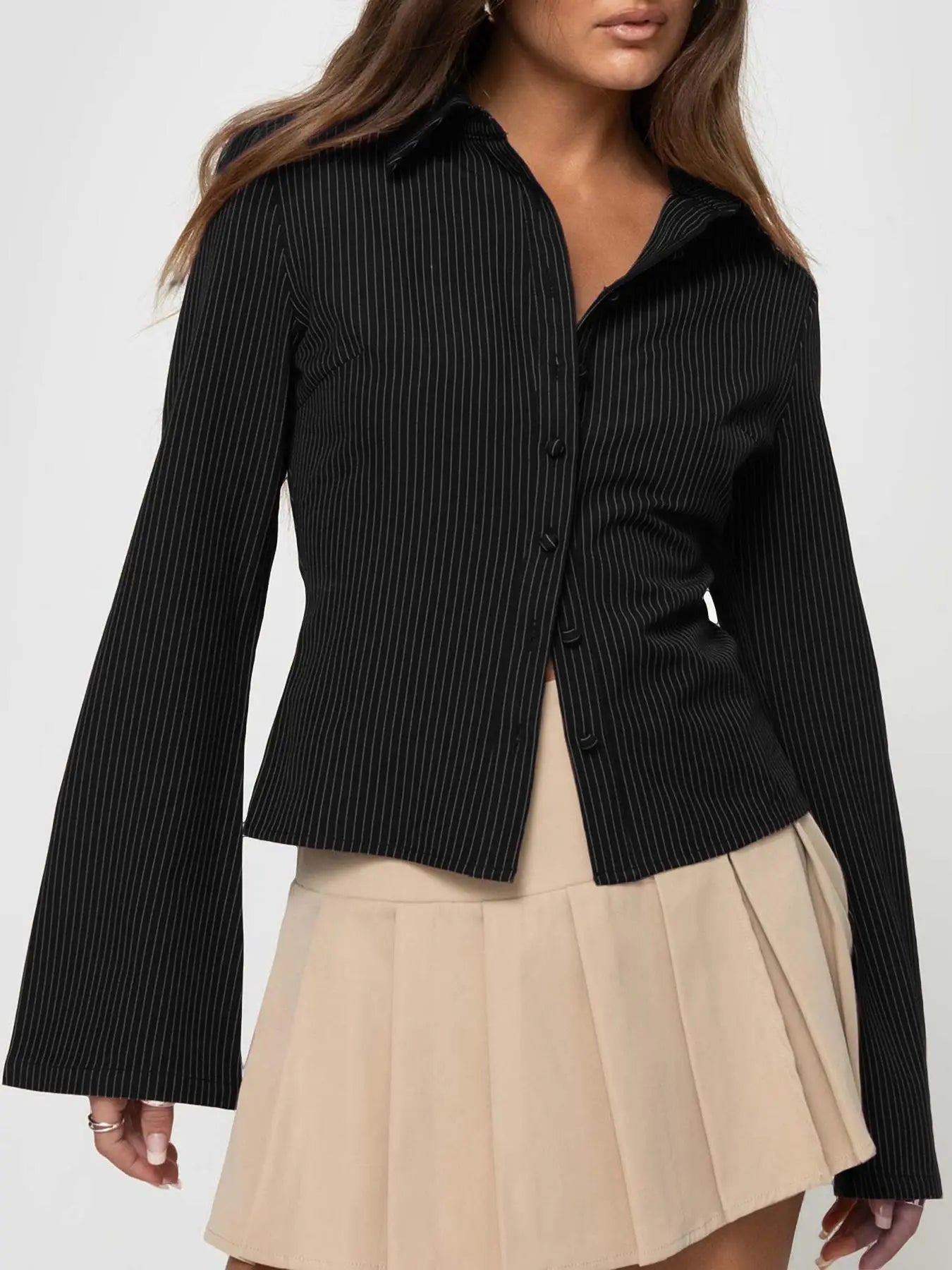 Liora – Striped Button-Down Shirt