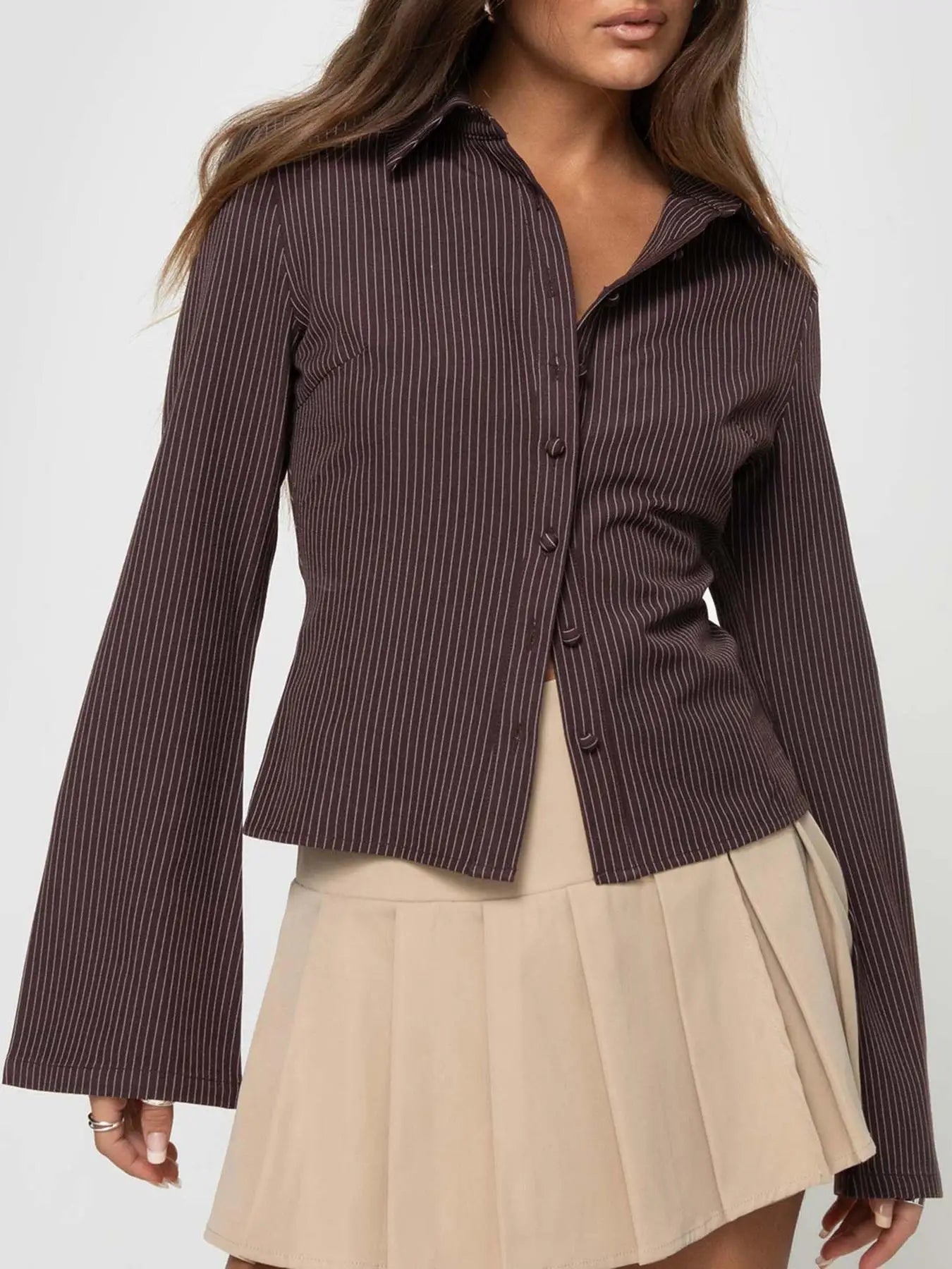 Liora – Striped Button-Down Shirt